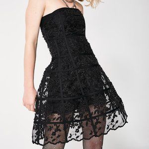 ISO: DARK REVENGE FLORAL CAGE DRESS KIKI RIKI
